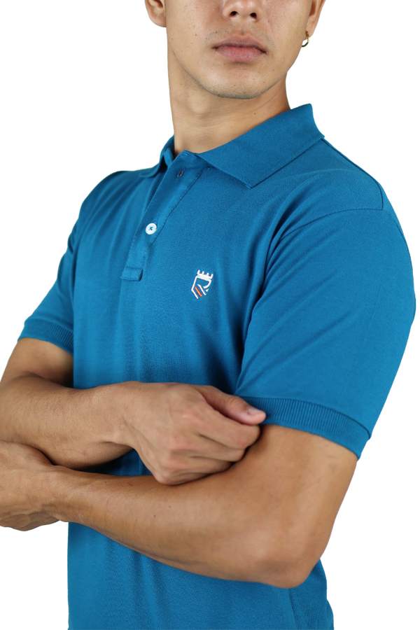 Playera Manga Corta Muscle Fit Verde Petróleo Slim Fit Bordado R Hombre