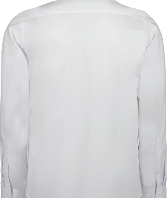 Camisa Manga Larga Blanco Slim Fit Cuello Italiano Para Hombre