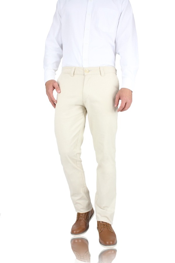 Pantalones Chinos Color Arena Slim Fit De Algodón Para Caballero